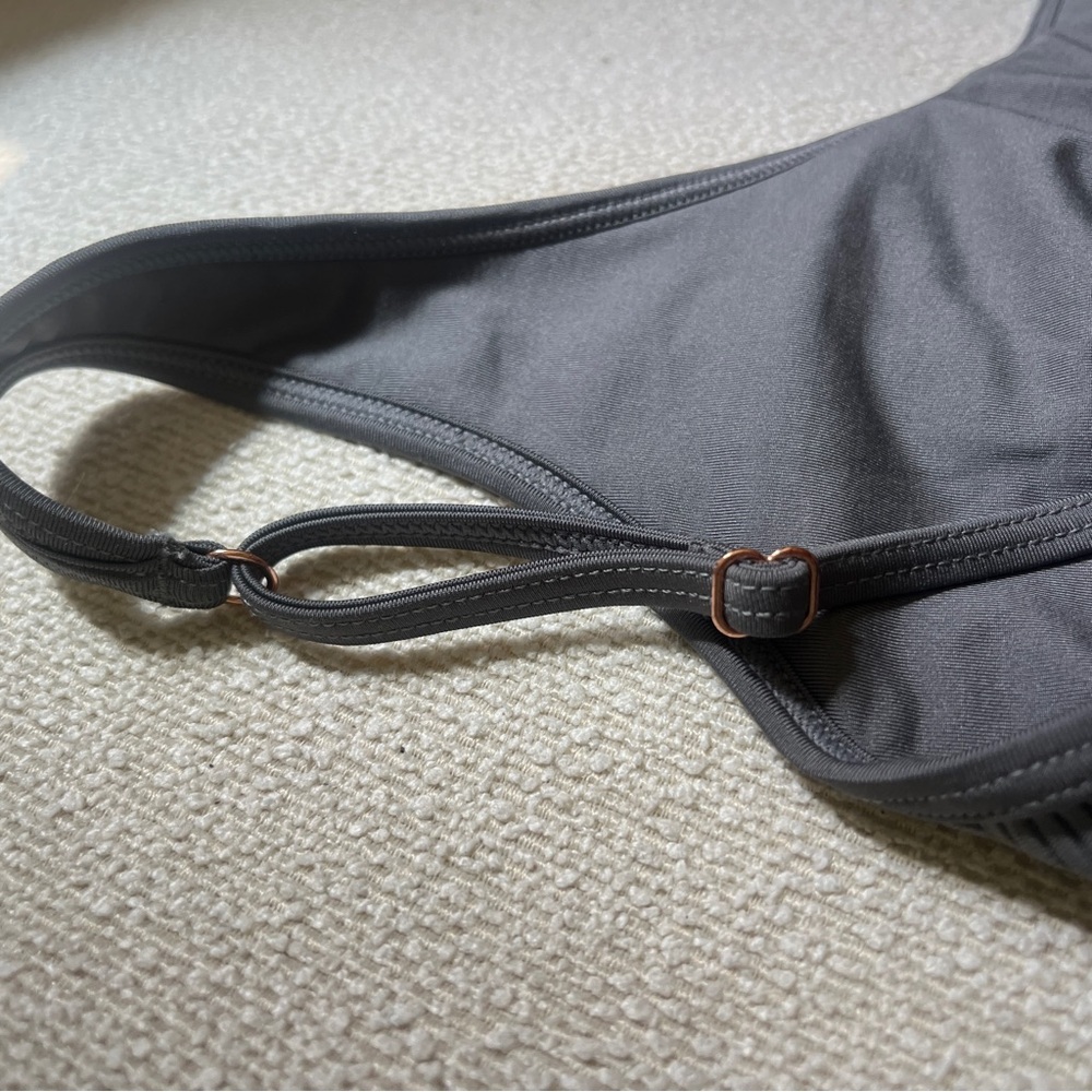 Frankie’s Bikinis Grey Ribbed Bikini Top & Bottom - Picture 6 of 6